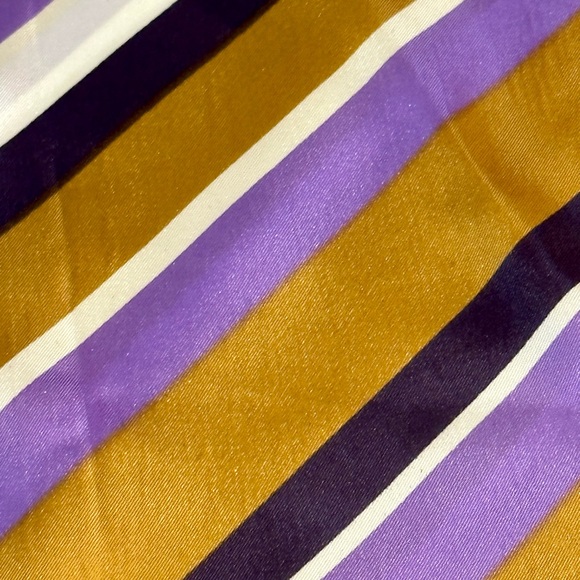 🌟HP🌟VTG 1980s Purple & Gold Acetate Geometric Patterned Scarf Japan - Picture 10 of 10